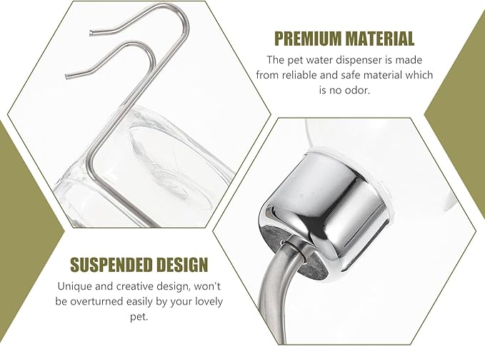 Beaupretty Automatic Hanging Pet Water Dispenser Large Dog Water Feeder Portable Travel Hanging Bottle