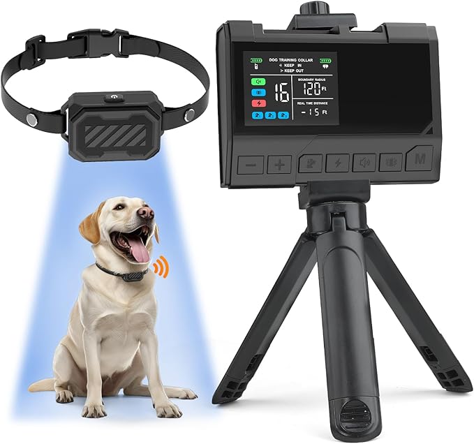 Wireless Dog Fence – Precise Signal 3-in-1 Boundary, Training & No-Go Zone System, Waterproof Collar, 10–120 ft Adjustable Range, 2600 ft Remote, for Indoor & Yard Use, Fits 10–120 lb Dogs