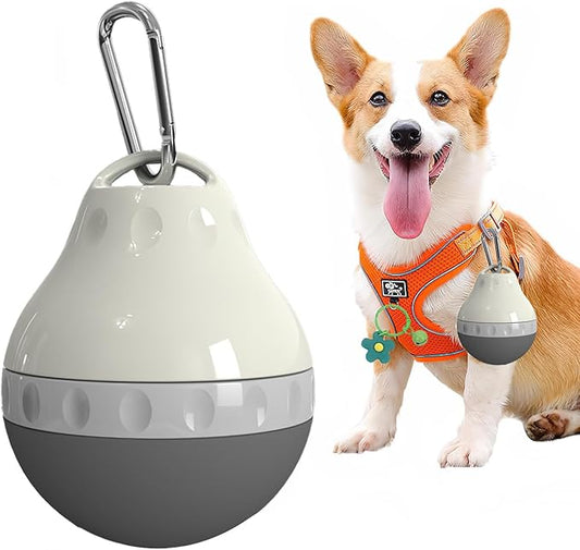 Dog Travel Water Bottle Detachable Bowl Leak Proof Portable ，Silicone Bottle Body，Collapsible and Suitable for Small Pets for Outdoor Walking, Hiking, Travel (Gray, 200ml)