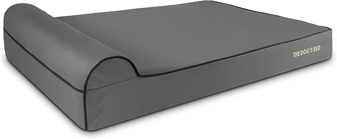 The Dog’s Bed Orthopedic Headrest Dog Bed XXL Grey/Black, Memory Foam, Pain Relief for Arthritis, Hip & Elbow Dysplasia, Post Surgery, Lameness, Waterproof Washable Cover