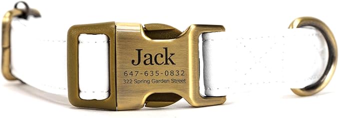 Personalized Dog Collar with Name and Phone Number Engraved,Adjustable Custom Puppy Collar,Organic Cotton Pet Collar for Small Medium Large Boy Girl Dogs