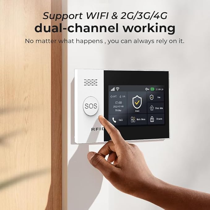 PGST Wireless Home Alarm System 12-Piece Kit, WiFi/4G Alarm System for Home Security with Phone APP Alert (Door Sensors,Alarm Siren, Remote, Motion Detector) for Home, Apartment, Work with Alexa