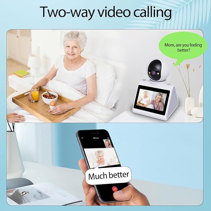 Indoor Home Security Camera,Pet Dog Camera,Two Way Video Camera with 4.3inch Big Screen,Nanny cam, Monitor for Baby/Elder/Nanny/Dog/pet with Phone App Dome Camera(Button Calling Version)