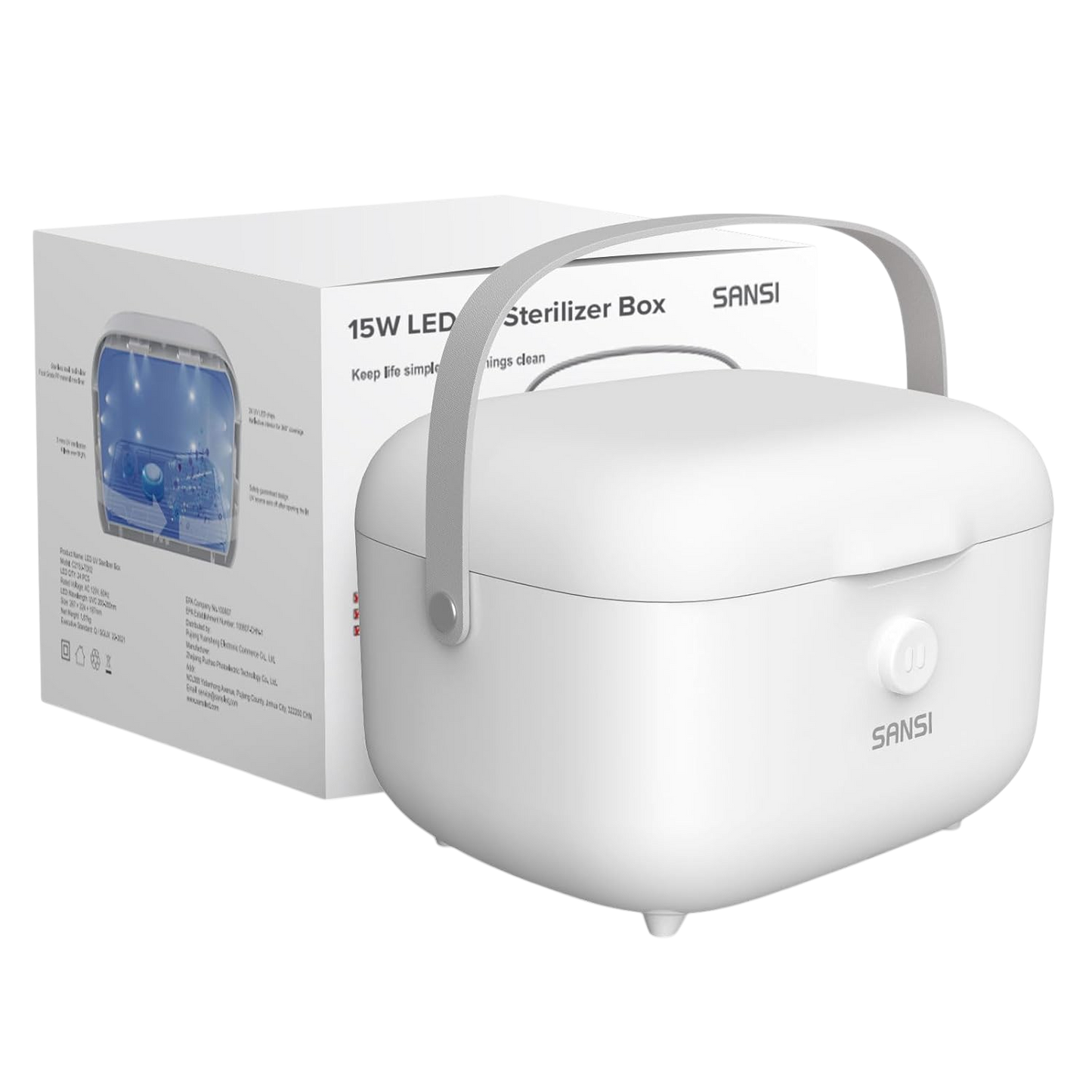 SANSI 15W UV Light Sanitizer Box with 360° UVC Chips, Sanitizes in 5 Minutes 5.1L Large Capacity Sanitizer for Baby & The Whole Family