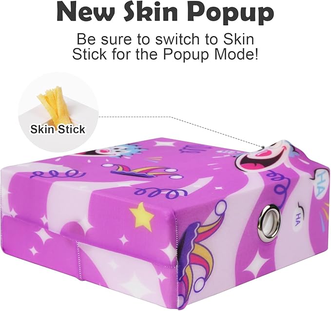 Interactive Cat Toys -Migibox for Indoor Bored Cats, Automatic Pop Out Feathers from 7 Holes Randomly, Motion Activated, USB Rechargeable (Purple Skin)