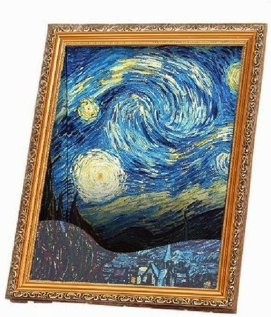 Oil Painting Cat Nest Double-Sided Oil Painting Cat House with Scratcher Vintage Art Picture Frame Cardboard House Easy-to-Assemble Bed Couch Cave Condo