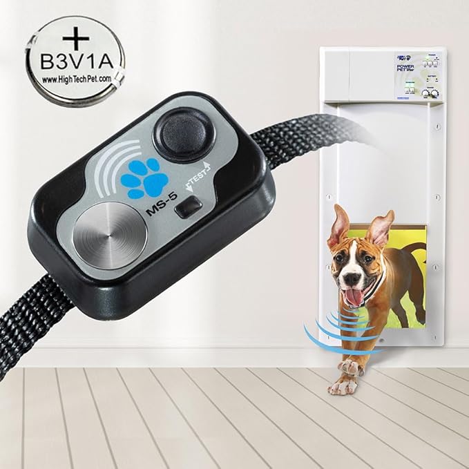 High Tech Pet MS-5 Automatic Pet Door Collar from Brand - Water Resistant - Rugged - Light Weight - Long Life Battery Included - Directional Ultrasonic Signal - USA Customer Service