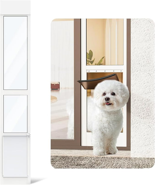 Doggy Door for Sliding Glass Door, Adjustable Height 75 4/5" to 80 3/10" Sliding Door Dog Door Insert, Suitable for Small Doggies Up to 25 lbs, M