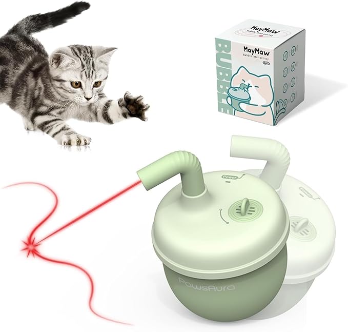 Automatic Laser Cat Interactive Toy - Self-Balancing 360° Auto-Spin Laser Pointer with Catnip Hole, Triple-Sensory – Kitten Sight, Smell & Touch, Boredom Relief Toys for Indoor Adult Cats