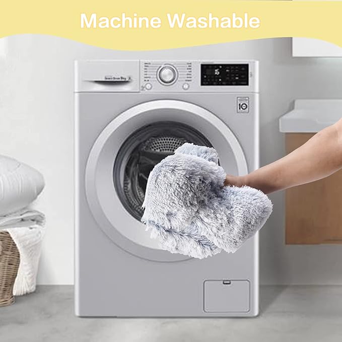 Bedfolks Calming Donut Dog Bed, 23 Inches Round Fluffy Dog Beds for Small Dogs, Machine Washable Anti-Anxiety Plush Puppy Bed（Light Blue, Small）