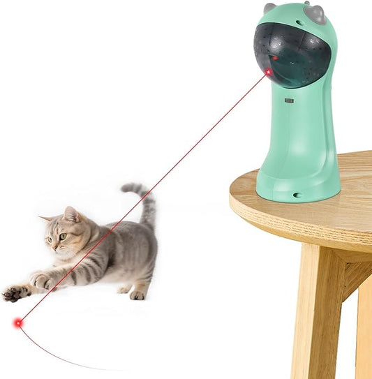 TBTeek Cat Toy Motion-Activated, Rechargeable Automatic Cat Toy with Rotating Red Light, 4 Speed Modes for Indoor Cats, Kittens & Dogs(Green)