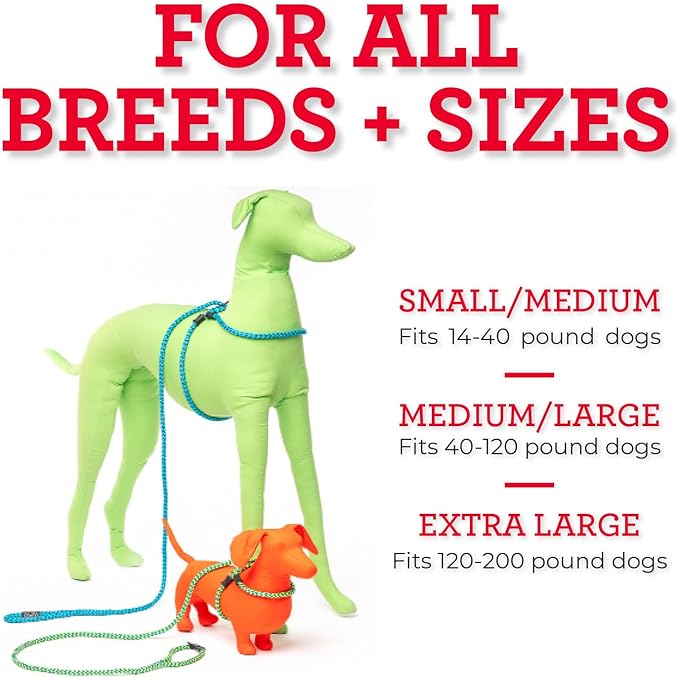 Harness Lead No Pull Dog Harness and Leash Set, Anti Pull Dog Harness for All Breeds and Sizes, One-Piece Cushioned Rope Design Safely Prevents Escaping and Pulling (Small/Medium, Black/Reflective)