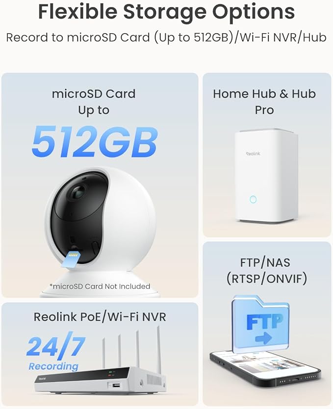 REOLINK E1 Pro 3K PT Wi-Fi Indoor Camera for Baby & Pet Monitoring, Auto Tracking, 5MP Night Vision Enhanced by F1.6 Aperture, Person/Pet/Baby Crying Detection, 2.4/5GHz Wi-Fi, Two-Way Audio