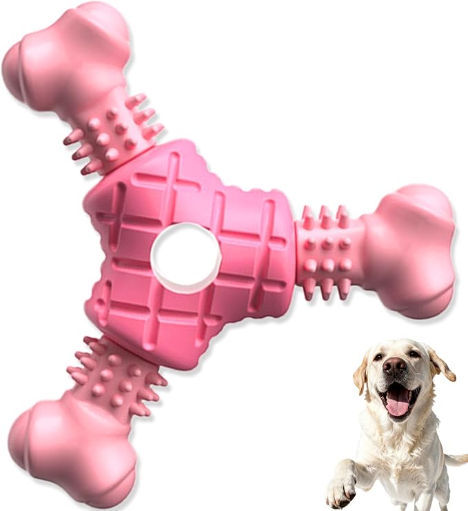 Puppy Chew Toys for Teething, Indestructible Dog Chew Toys for Aggressive Chewers - Small & Medium Breeds, Rubber Dog Bone Toy, Tough Puppy Toys to Keep Them Busy and Relieve Anxiety