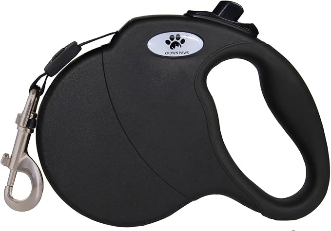 16 ft Retractable Dog Leash for Large Dogs up to 110 lbs,Tangle-Free Nylon Tape,Black Dan L