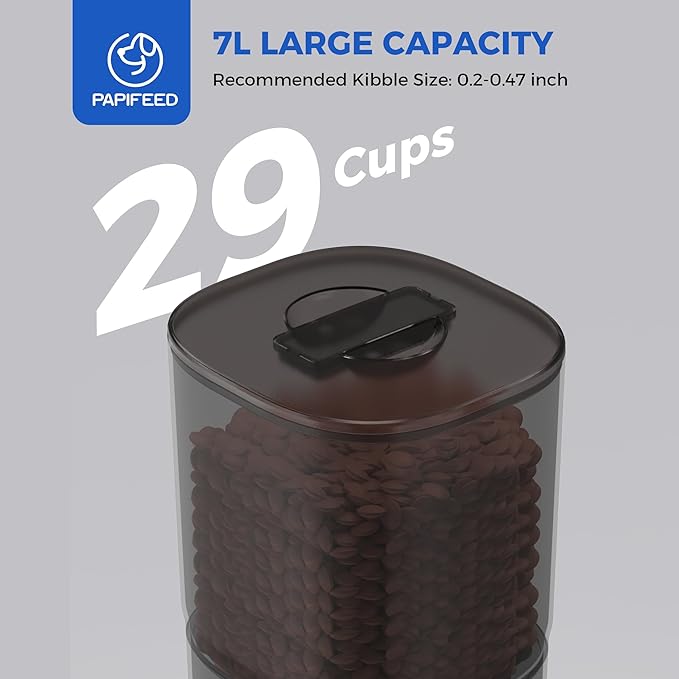 PAPIFEED Automatic Cat Feeder for 2 Cats, 7L Large Capacity Food Dispenser for Multiple Pets, Timed Cat Feeder for Dry Food, Detachable for Easy Cleaning, Up to 12 Portions 6 Meals Per Day - Black