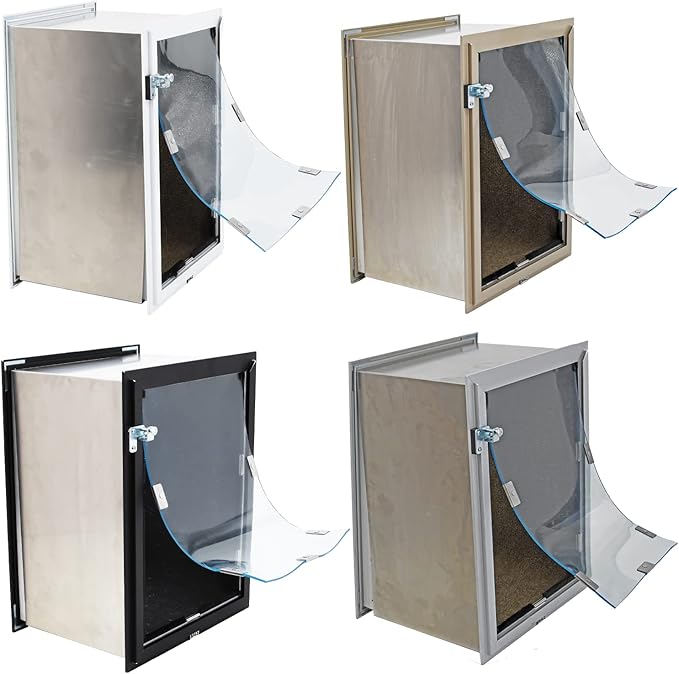 Wall Model | Cat & Dog Doors | Adjustable Tunnel Fits Up to 10" Wide Walls | Energy Efficient Double Vinyl Flaps | Locking Security Cover | Skilled Install Required | Steel Corners | Hale Pet Door