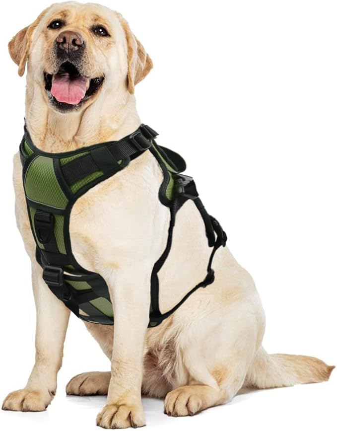 AUROTH Escape Proof Dog Harness - Soft Padded Reflective Adjustable Vest with Lift Handle - Medium Size