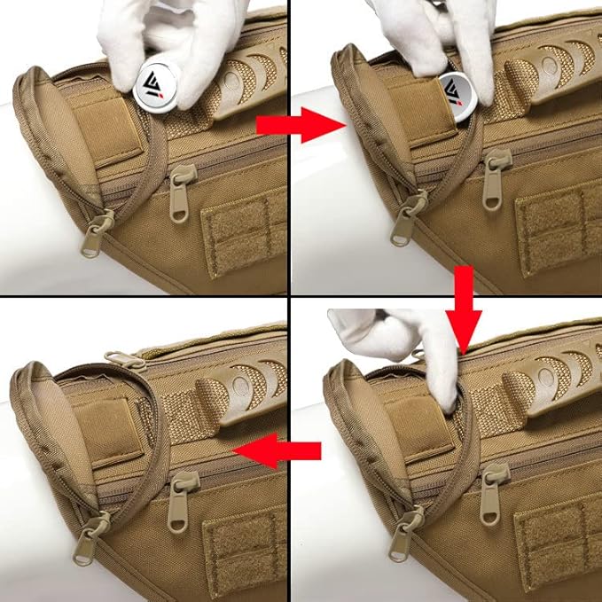 Tactical Dog Backpack Harness for Large Breed Original Design Metal Buckle Vest with Side Bags Pouches for Service Working Training (Khaki (with 2 Pouches), Medium)