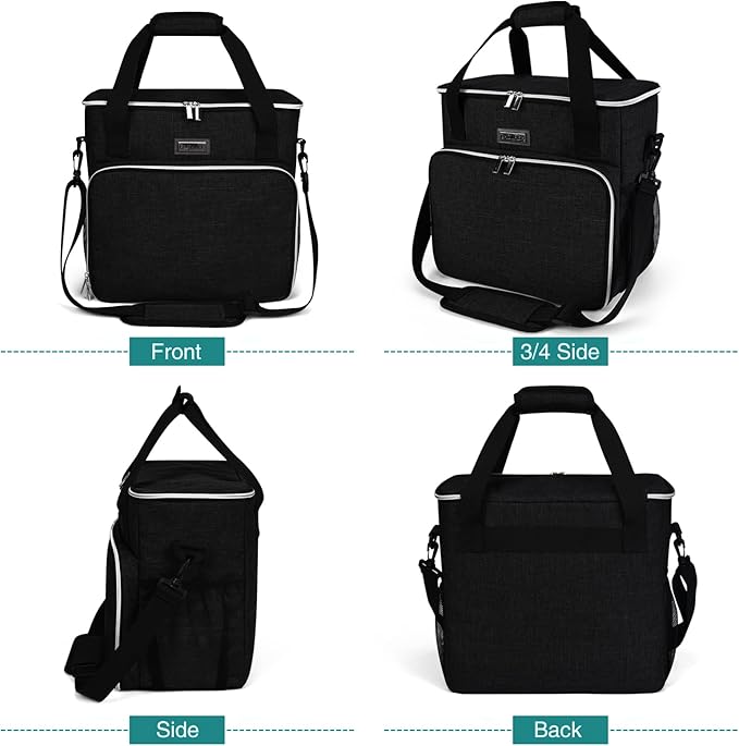 BAGLHER Dog Travel Bag, Pet Travel Bag (All Pet Travel Supplies), with 2 Pet Food Containers and 2 Collapsible Silicone Bowls; Essential Kits for Travel Black