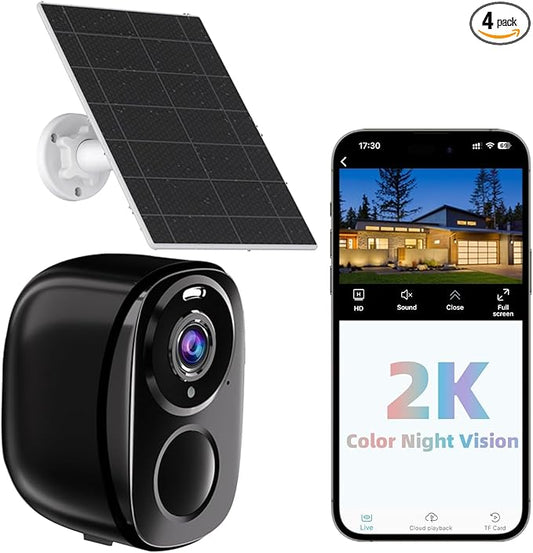 ELECCTV 5G/2.4G WiFi Security Cameras Wireless Outdoor, 2K Battery Powered WiFi Cameras with AI Motion Detection Spotlight Siren,Color Night Vision, 2-Way Talk, IP65, Works w/Alexa (W1SP-B-1PC)