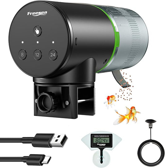 FREESEA Automatic Fish Feeder for Aquarium: Vacation Food Dispenser with Timer for Betta Tank
