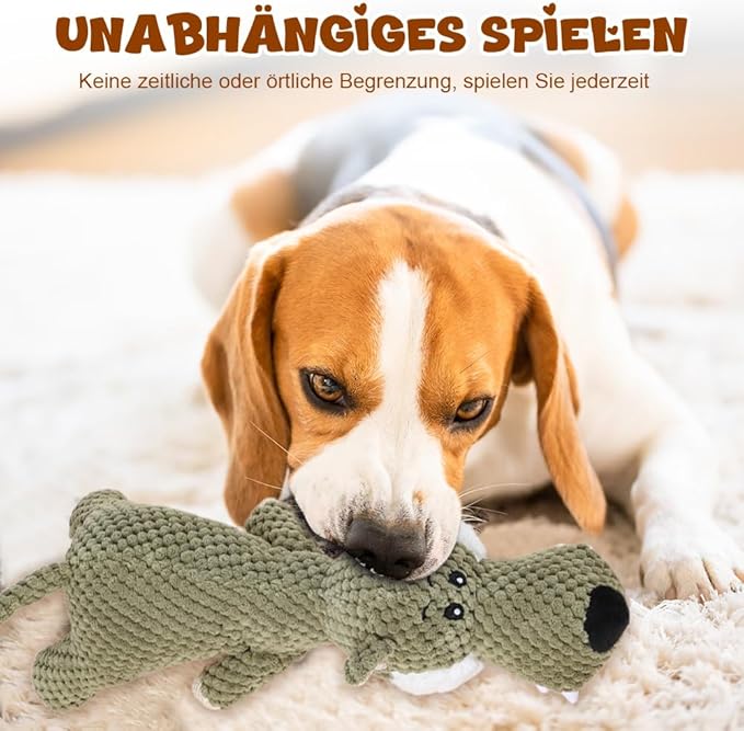 Indestructible Dog Toys,2026 New Dogs Plush Toy for Aggressive Chewers,Stuffed Toys Dogs Squeaky Durable Chew Toy for Indoor Pups Teething (Wolf)