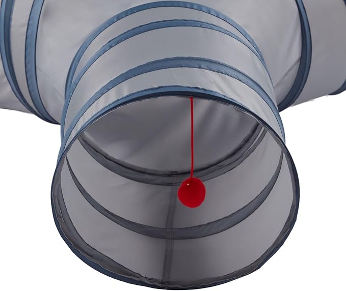 Cat Tunnels for Indoor Cats 3 Way Play Toy Kitty Tunnel Peek Hole Toy with Ball for Cat Tube Fun for Rabbits Kittens and Dogs