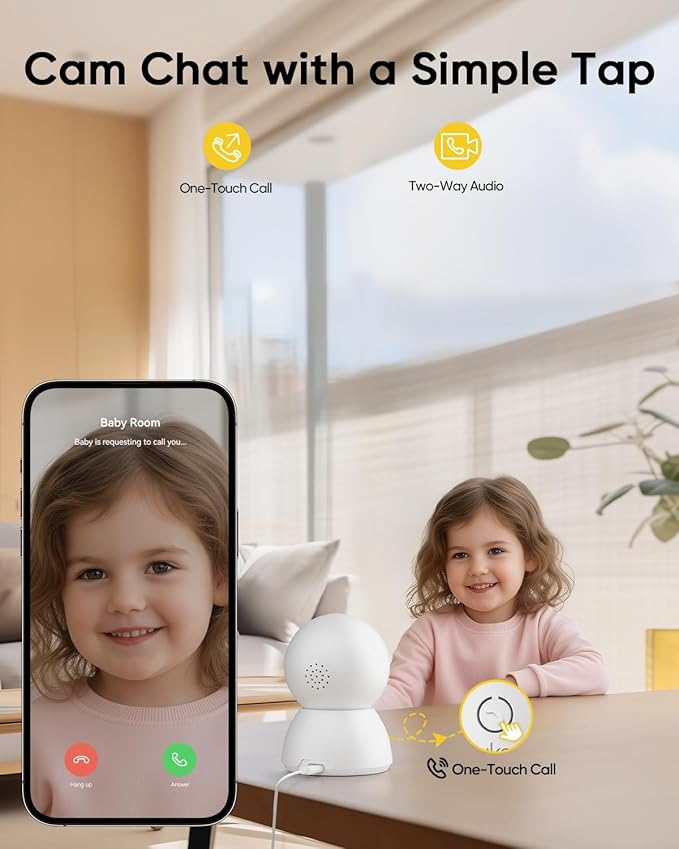 BoyKeep Indoor Camera, 2K Cameras for Home Security with Motion Detection, Pet Camera Indoor with Phone App, Color Night Vision, 2-Way Audio, Cloud/TF Card Storage, Compatible with Alexa