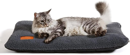 Self Warming Cat Bed Self Heating Pad 29 x 19 inch Thermal Pet mat for Indoor Outdoor Pets Double Filled Cat Mat with Washable Removable Cover Non-Slip Bottom (Dark Gray)