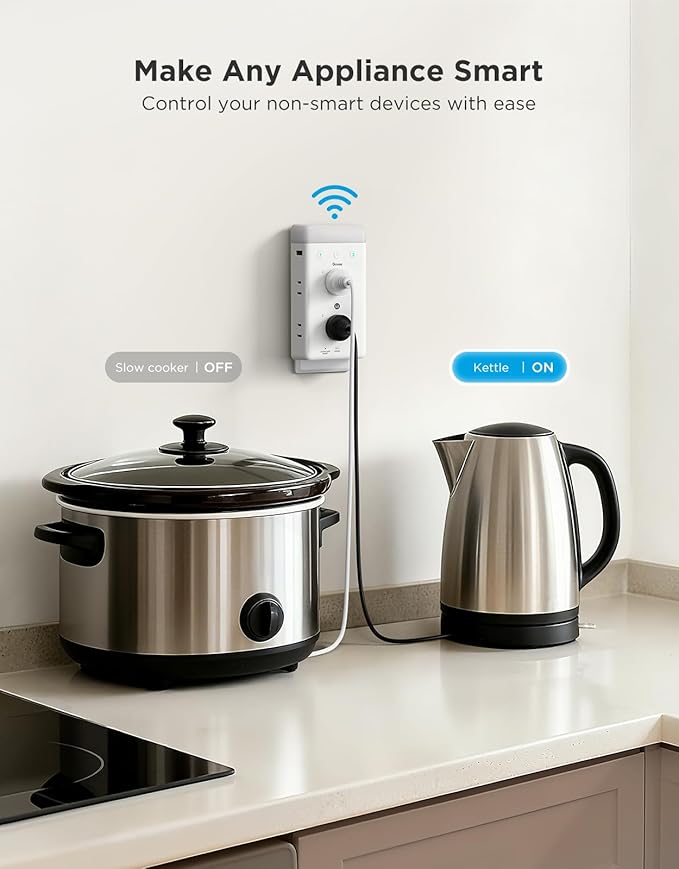 Govee Smart Plug Outlet Extender, 3-Sided Smart Power Strips with 2 Smart Outlets & 2 USB Ports with RGB Night Light, APP & Voice Control, Surge & Overload Protection for Home Office