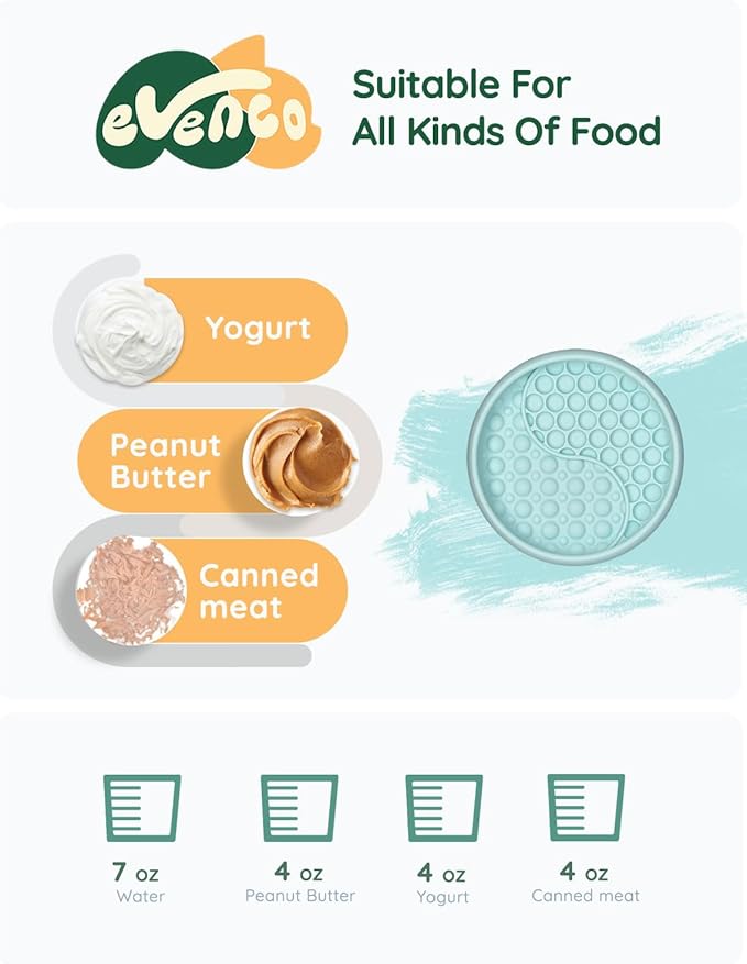 Lick Mat for Dogs, Silicone Slow Feeder Licking Mat with Non-Slip Suction Cups, Freeze-Friendly Lick Bowl for Enrichment Play, Anxiety Relief & Keeps Busy (6.0" x 1.0" Mint Green)