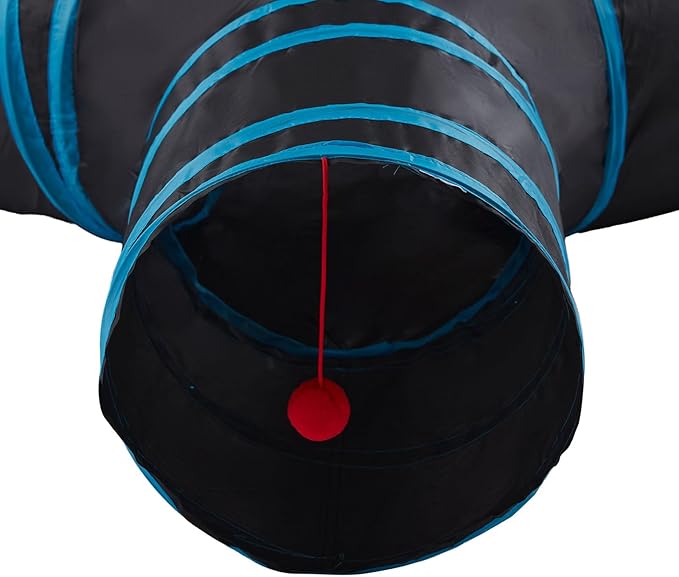 Cat Tunnels for Indoor Cats 3 Way Play Toy Kitty Tunnel Peek Hole Toy with Ball for Cat Tube Fun for Rabbits Kittens and Dogs
