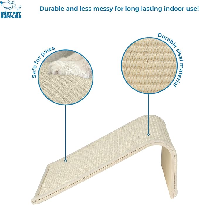 Best Pet Supplies Catify Cat Scratcher, Fun Interactive Scratchers, Posts, Poles, Claw Safe, Furniture Saver Indoor Play Support Natural Cat Behaviors Heavy Duty - Ramp (Cream)