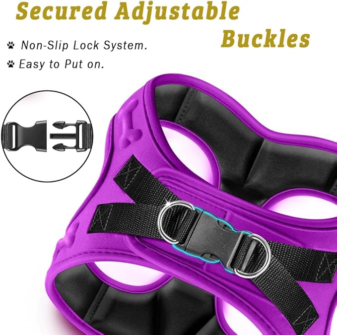 Comfort Fit No Pull Dog Harness – Adjustable Step-in Vest for Small, Medium & Large Dogs, Soft Padded with Leash Clips, Reflective Straps & Handle