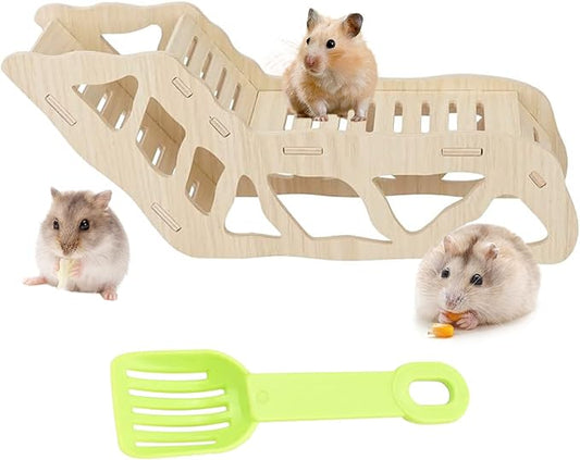 Hamster Hideout Climbing Ladder and Tunnel, Small Animal Tunnel Hideout, Ideal for Bedding Burrowing & Accessory Connecting, Effortless Assembly, Sturdy Durable, H