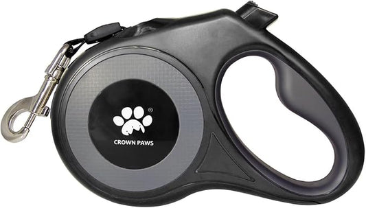 16 ft Retractable Dog Leash for Extra Large Dogs up to 130 lbs,Tangle-Free Nylon Tape,Black Dan24 XL