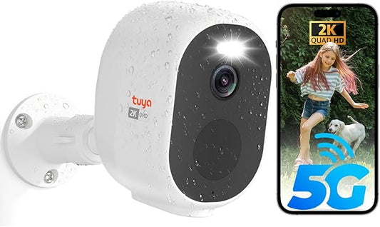 Rraycom 5G/2.4Ghz WiFi Security Cameras Wireless Outdoor, 2K Battery Powered Cameras for Home Security with AI Motion Detection,Spotlight,Color Night Vision,2-Way Audio,Waterproof,Work w/Alexa