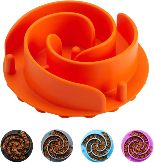 Slow Feeder Dog Bowls Insert, Animire Soft Silicone Slow Eating Dog Food Bowl for Small, Medium and Large Dogs, Compatible with Regular and Elevated Bowls