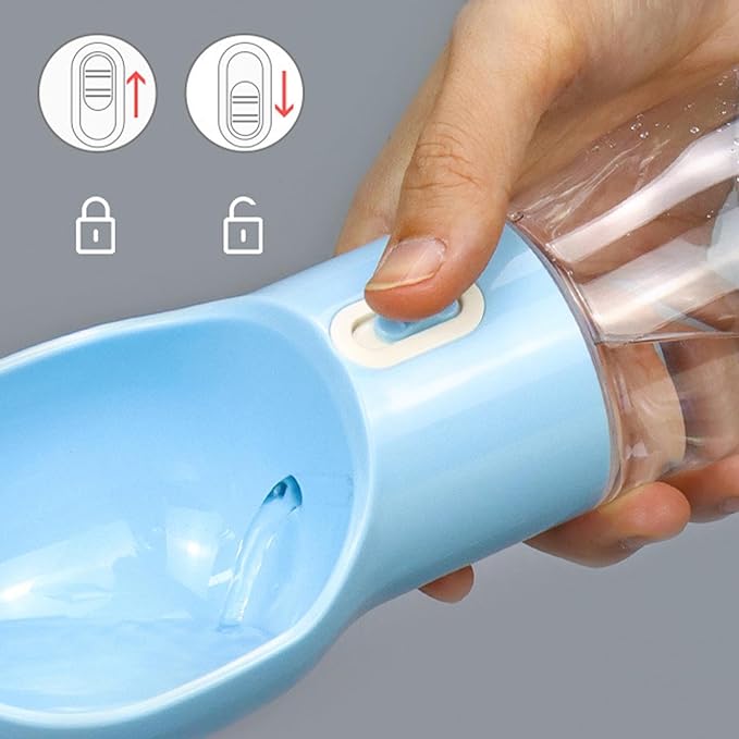 Portable Pet Water Bottle Leakproof Design, Dual Compartment, One Button Hydration, Lightweight Lanyard, Travel Dog Water Dispenser for Outdoor Activities (-2118230001911)