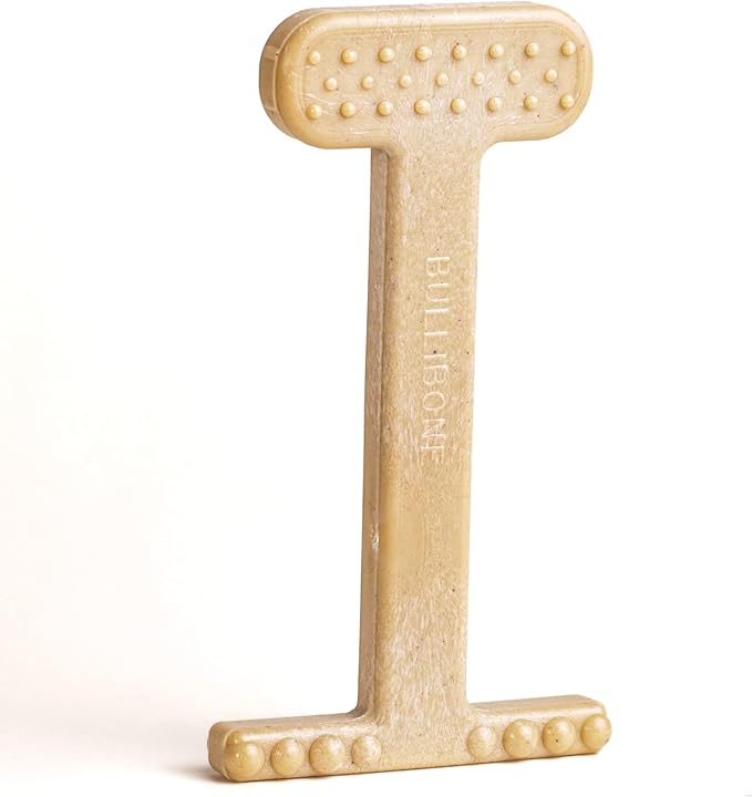 Bullibone Nylon Dog Chew Toy for Aggressive Chewers - Dental Hygiene Bone with Peanut Butter Flavor, Durable Tough Chew Toys for Extra Large Dogs, Indestructible Dog Bone - Single