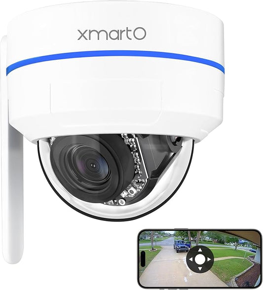 xmartO [AI Tracking Ceiling CAM 2K HD Metal PTZ Dome Wireless Security Camera with Automatic Tracking, 2-Way Audio and Night Vision (Standalone WiFi Camera, NOT add-on CAM to NVR)