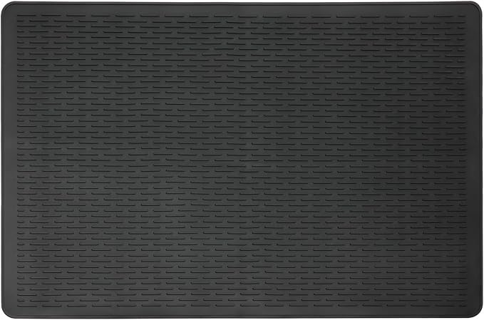 Cat Litter Mat,39x27in Waterproof Litter Mat,Large Rubber Litter Box Mats Easy to Clean,Washable Soft Cat Litter Mats Litter Trapping Mat,Indoor Floor XL Kitty Litter Mats-Black