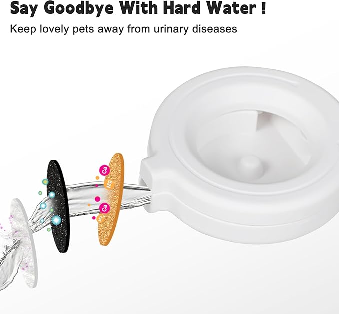 RIZZARI Dog Food Water Dispenser: 4L Large Black Stainless Steel Feeder with Triple Filter -Healthy Hydration for Pets in The Living Room - Garden and Study Room