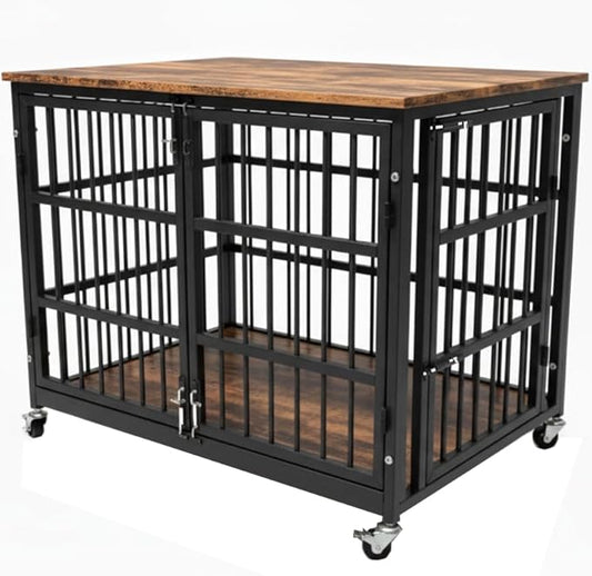 48"/42"/33" Dog Crate Furniture, Heavy Duty Dog Kennel Indoor for Large Dogs, Escape-Proof and Chew-Proof Wooden Dog Cage for high Anxiety Dog, Decorate House as TV Stand, End Table