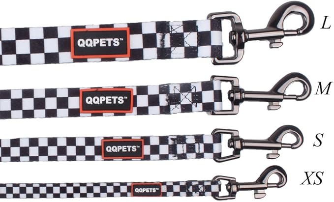 QQPETS Dog Harness Leash Set Adjustable Heavy Duty No Pull Halter Harnesses for Small Medium Large Breed Dogs Back Clip Anti-Twist Perfect for Walking (XS(12"-18" Chest Girth), Black Plaid)