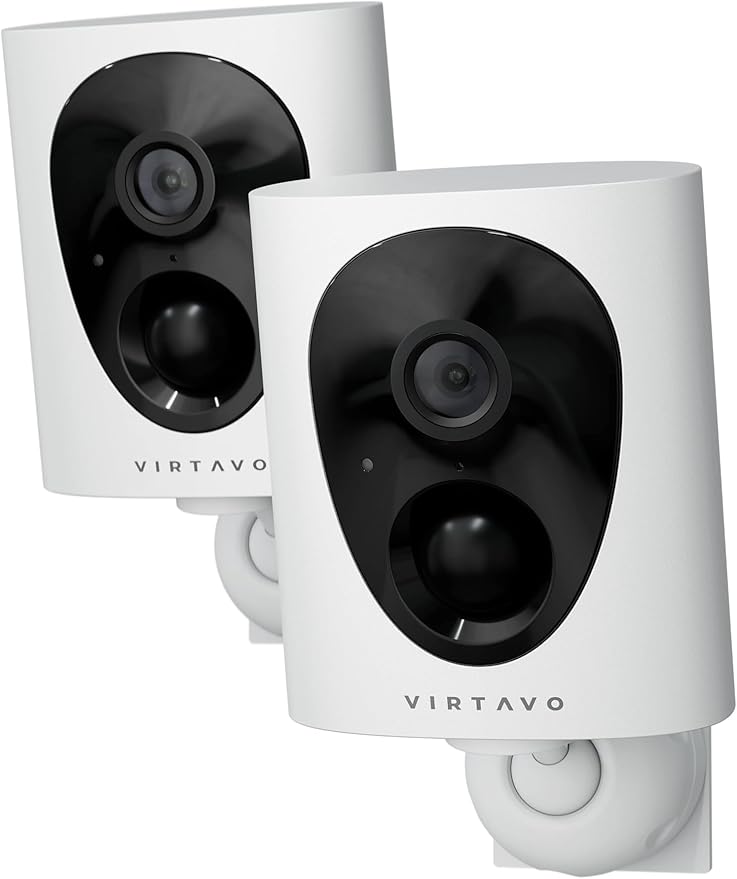 virtavo VistaFlask 2K Security Cameras Wireless Outdoor, Battery Powered, AI Motion Detection, for Home Security, Starlight Lens for Colorful Night Vision, Weatherproof, Cloud/SD Storage 2Pack