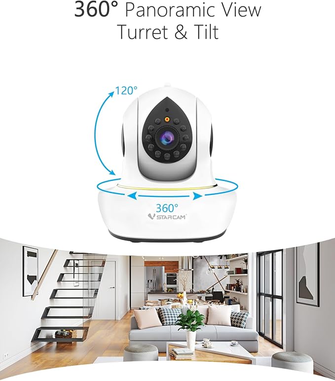 VSTARCAM 3MP Pet Cameras, Security Camera Indoor, Interactive Cat/Pet Camera with Phone App, 2.4GHz with IR Night Vision, AI Motion Tracking, 2-Way Audio, 24/7 Cloud & SD Card Storage