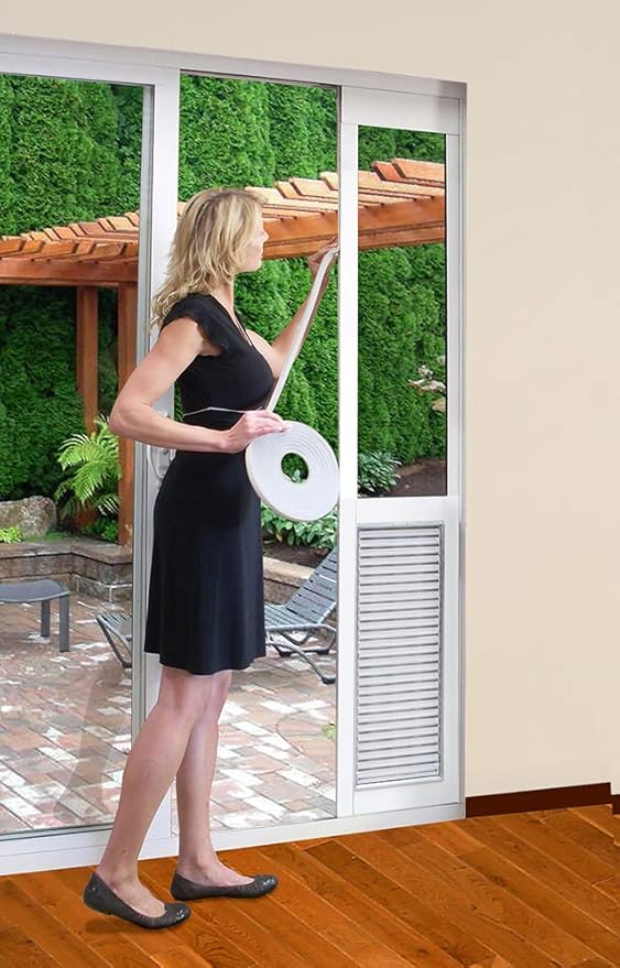 Armor Flex Air Tight Aluminum Frame Low-E Patio Pet Doors - High Tech Pet - Dog Door - Cat Door - Sliding Glass Patio Door Installation - Medium Pet - Extra Tall Sliding Glass Door Height - AF1-STE-M