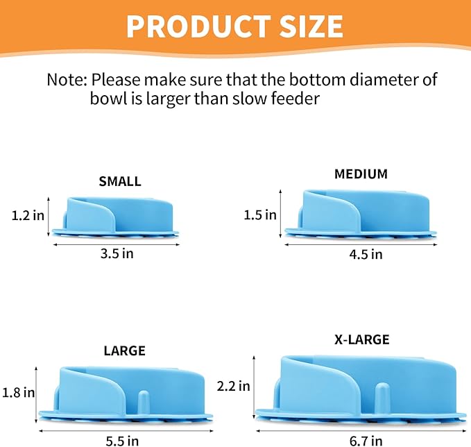 Slow Feeder Dog Bowls Insert, Animire Soft Silicone Slow Eating Dog Food Bowl for Small, Medium and Large Dogs, Compatible with Regular and Elevated Bowls